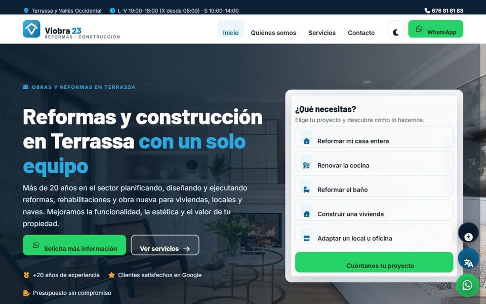 Captura de la portada de reformasviobra.com